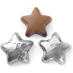 Foiled Chocolate Stars silver
