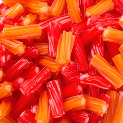 Orange & Red Licorice Twists - 2.2 LB Bag