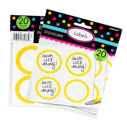 Yellow Favor Sticker Labels 20ct
