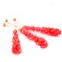 Red Wrapped Rock Candy Crystal Sticks - Strawberry