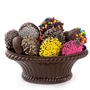 Chocolate Covered Cookies In Chocolate Basket