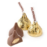 Gold Milk Chocolate Hershey's Kisses - Almonds - 18 oz Bag