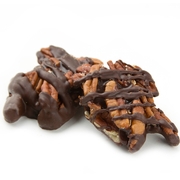 Dark Chocolate Caramelized Pecan Clusters