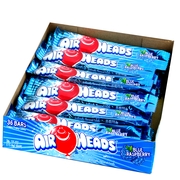 Blue Raspberry AirHeads Taffy Candy Bars - 36CT Case 