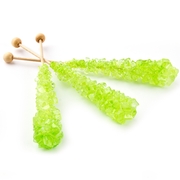 Light Green Wrapped Rock Candy Crystal Sticks - Watermelon