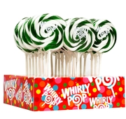 Green & White Swirl Whirly Pops - Lime