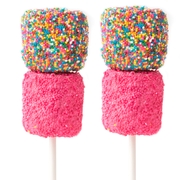 Chocolate Dipped Marshmallow Pop - Pink Crystals