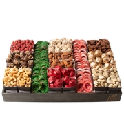 Holiday XL Wooden Nuts & Chocolate Gift Tray