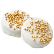 Gold Pearls White Chocolate Coated Sandwich Cookies