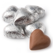 Silver Milk Chocolate Hearts shaped 