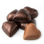 Brown Foiled Milk Chocolate Hearts shaped 