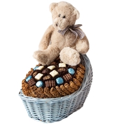 Baby Boy Bassinet Parve Chocolate Gift Basket
