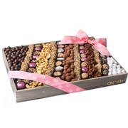Baby Girl Chocolate & Nut Square Gift Lineup - Large