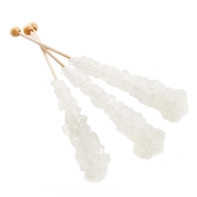 White Wrapped Rock Candy Crystal Sticks - Natural