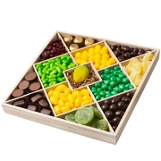 Sukkot Wood 13 Section Candy & Chocolate Tray