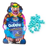 Oodles Purim Clown Tiny Tangy Blue Raspberry Fruity Chews Bags - 24CT Box