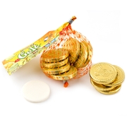 Hanukkah Pineapple Taffy Gelt Mesh Bags Gold Coins - 22CT Box