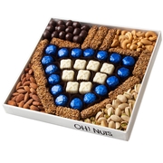 Hanukkah Dreidel Chocolate & Nuts Leather Gift Basket