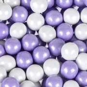 Lavender & White Shimmer Pearl Mini Gumballs 