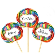 Custom Rainbow Lollipops
