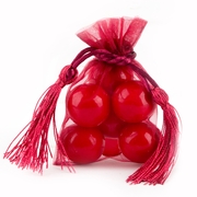 Burgundy Mesh Favor Bags With Tassels - 12CT