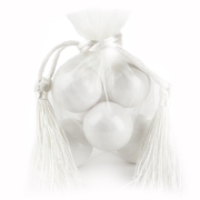 White Mesh Favor Bags With Tassels - 12CT