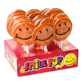 Orange Smiley Face Lollipops - 24CT Display Box