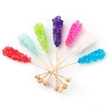 Wholesale Colorful Small Unwrapped Rock Candy Swizzle Sticks - 72CT Box