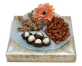 3 Section Glass Chocolate & Nut Combo - Israel Only