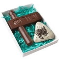 Purim Chocolate Gragger & White Chocolate Covered Hamantash Gift Box