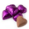 Purple Foiled Milk Chocolate Hearts