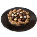 Round Nuts & Chocolate Glass Gift Tray Platter