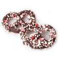Belgian Chocolate Covered Pretzels with Crushed Peppermint