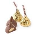 Gold Milk Chocolate Hershey's Kisses with Almonds - 100-PC Bag