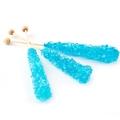 Large Unwrapped Blue Rock Candy Crystal Sticks - Raspberry