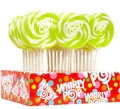 Bright Green & White Swirl Whirly Pops - Apple 5-pack