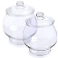 Glass Round Candy Jars with Glass Lids - 1/2 Gallon - 2CT Case