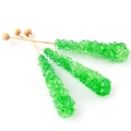 Large Unwrapped Green Rock Candy Crystal Sticks - Lime