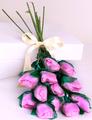 Dark Pink Long-Stemmed Roses Confection - 12-Piece Bunch 