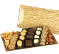 Kosher Nuts & Chocolate Gold Glass Gift