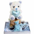 Baby Boy Picture Frame & Teddy Bear Gift