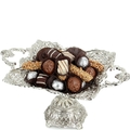 Chocolate Truffle Silver Plated Footed Dish
