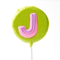 'J' Letter Hard Candy Lollipop