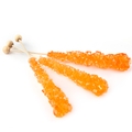 Large Unwrapped Orange Rock Candy Crystal Sticks - Orange