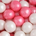 Bright Pink & White Shimmer Pearl Gumballs