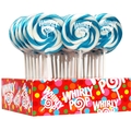 Light Blue & White Swirl Whirly Pops - Raspberry