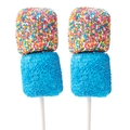 Chocolate Dipped Marshmallow Pop - Rainbow/Blue Nonpareils 