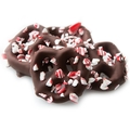 Belgian Chocolate Covered Mini Pretzels with Crushed Peppermint