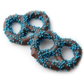 Belgian Dark Chocolate Covered Pretzels with Blue Pearls