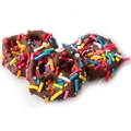Belgian Chocolate Covered Mini Pretzels with Rainbow Sprinkles